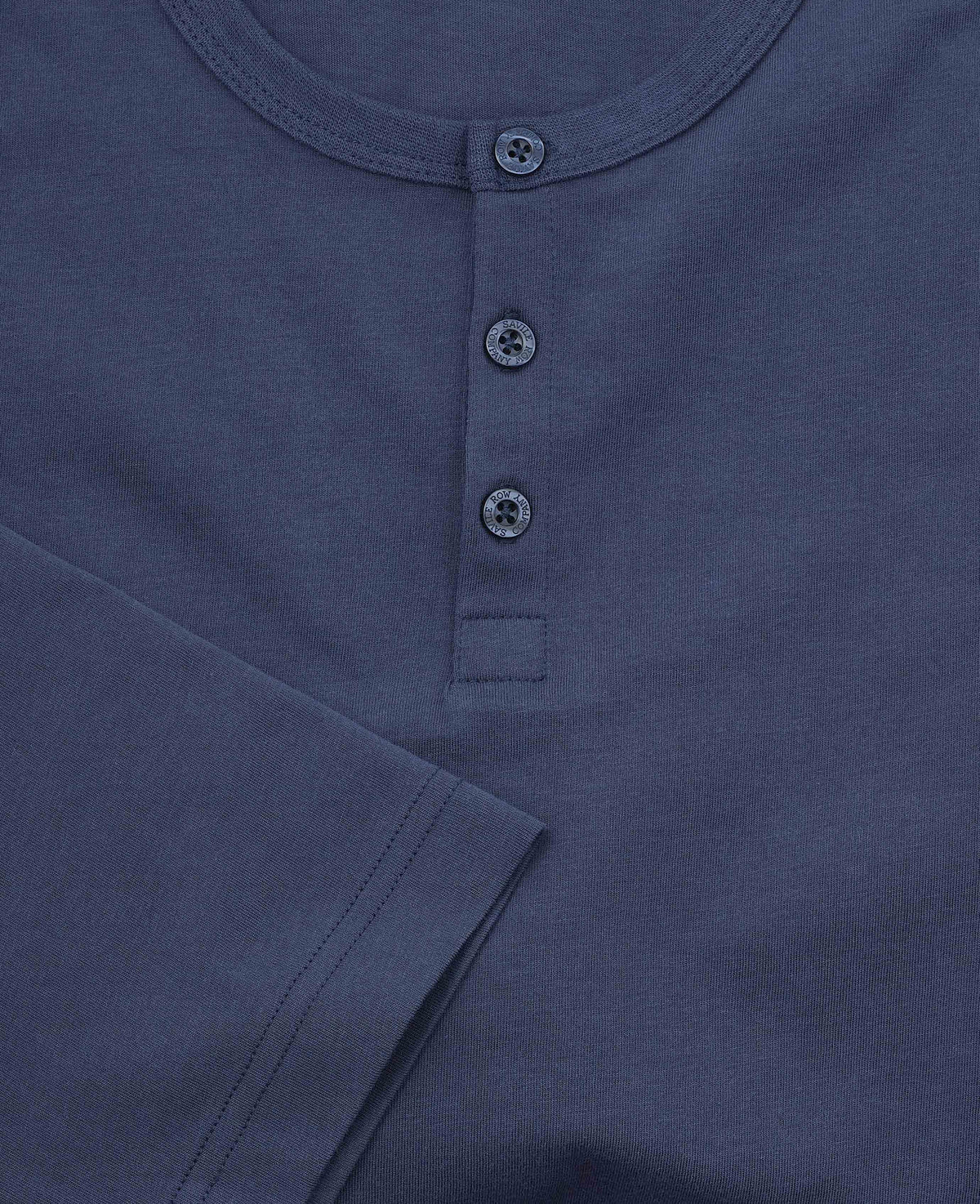 Blue Brushed Cotton Twill Henley Checked Pyjama Set