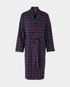 Blue Burgundy Brushed Cotton Twill Window Check Dressing Gown