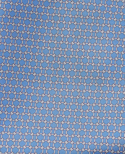 Blue Chain Silk Pocket Square