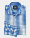 Blue Classic Fit Gingham Formal Shirt - Single Cuff