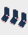 Blue Cotton Blend Pack of Three Socks