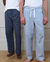 Blue Cotton Check Stripe 2 Pack Lounge Pants