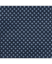 Men's Blue Cotton Fleur De Lys Printed Lounge Shorts fabric detail