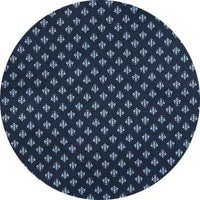 Men's Blue Cotton Fleur De Lys Printed Lounge Shorts fabric swatch