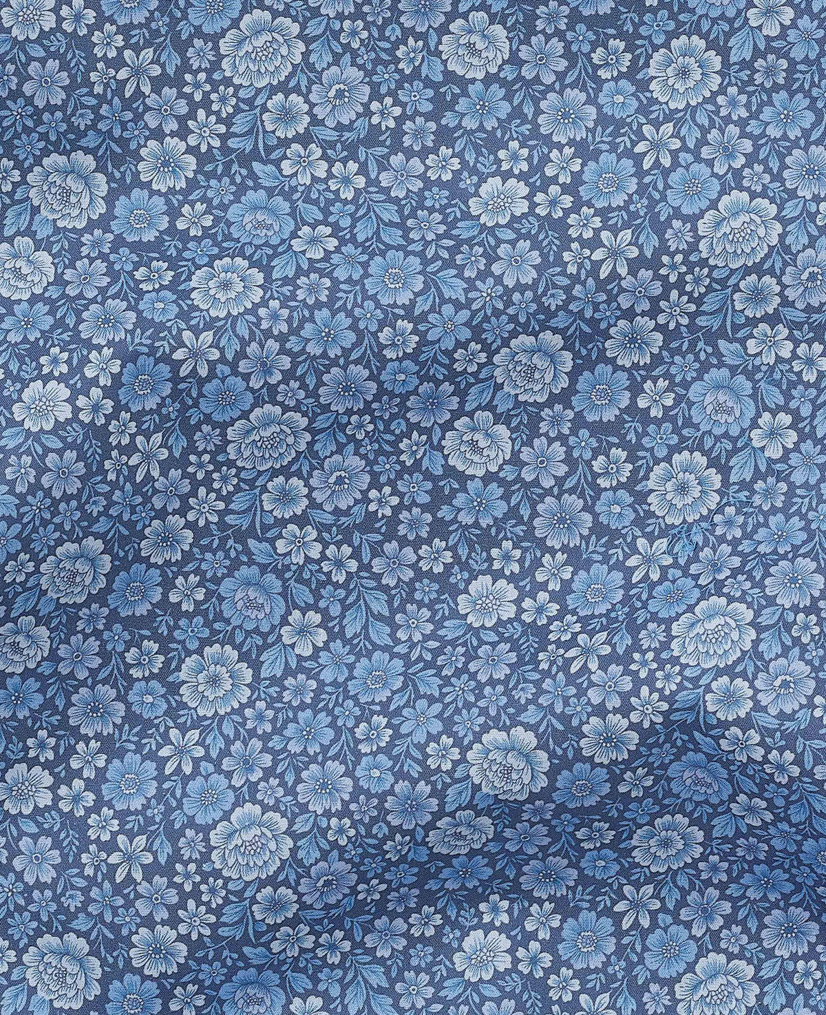 Men's Blue Cotton Floral Lounge Pants fabric detail