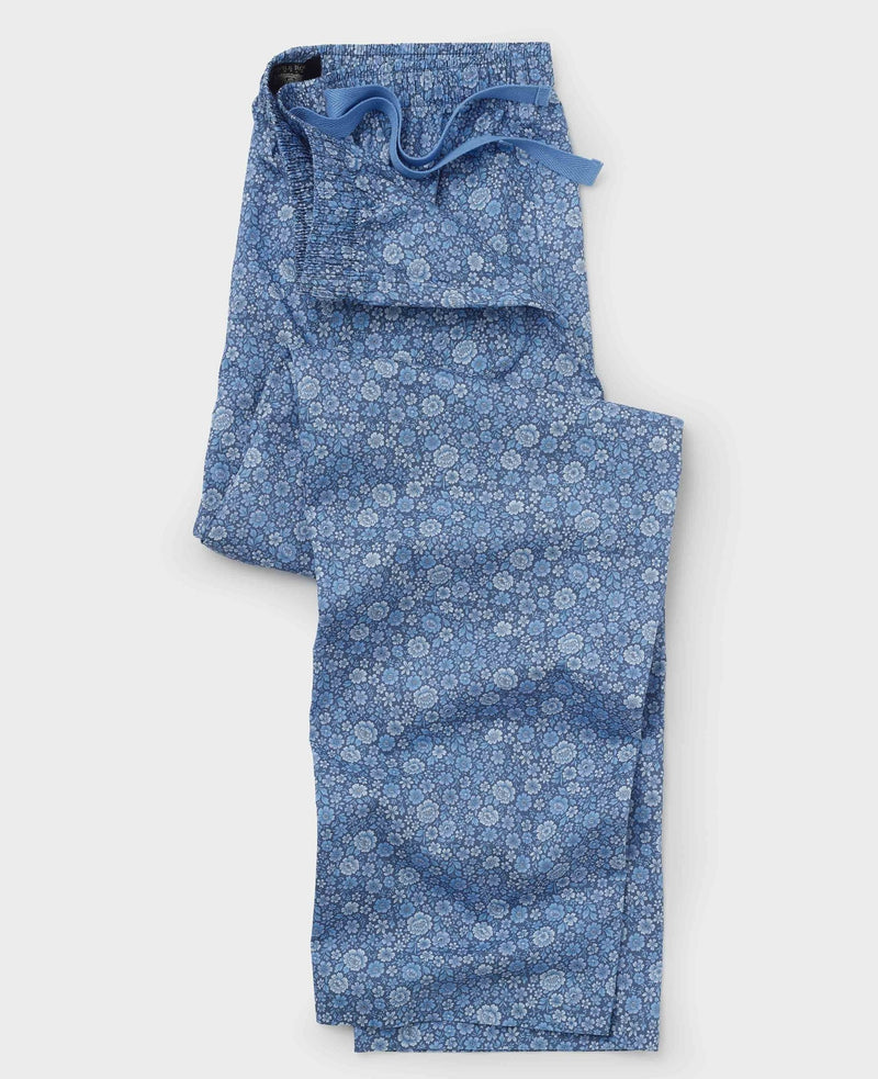 Blue Cotton Floral Lounge Pants