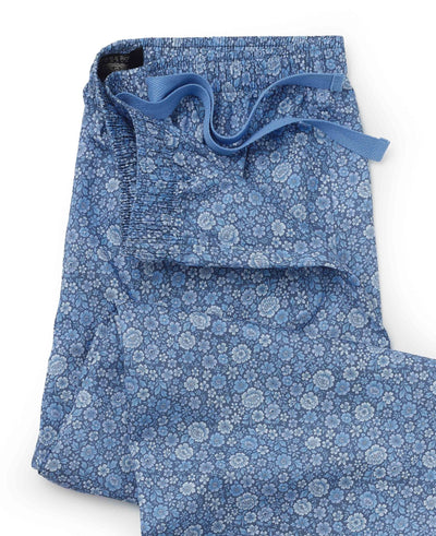 Blue Cotton Floral Lounge Pants