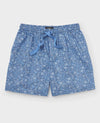 Blue Cotton Floral Lounge Shorts