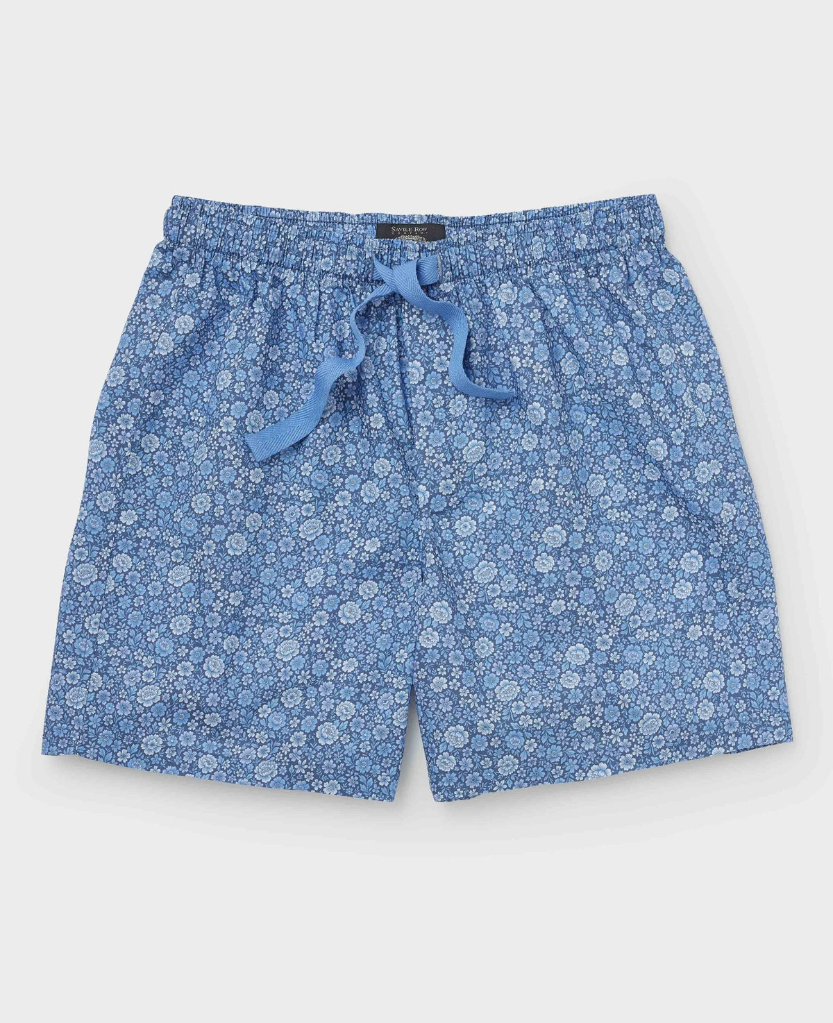 Men's Blue Cotton Floral Lounge Shorts mannequin shot