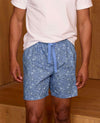 Blue Cotton Floral Lounge Shorts