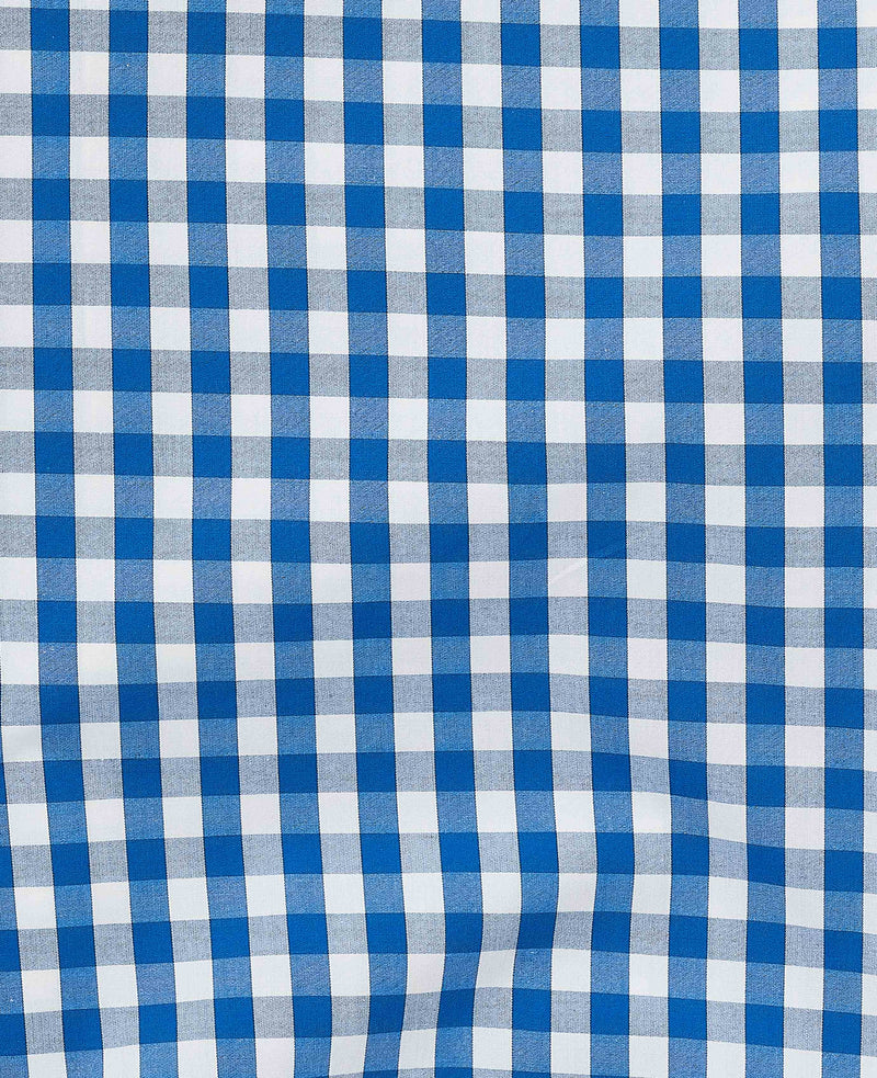 Blue Cotton Gingham Check Lounge Shorts