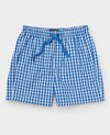 Blue Cotton Gingham Check Lounge Shorts