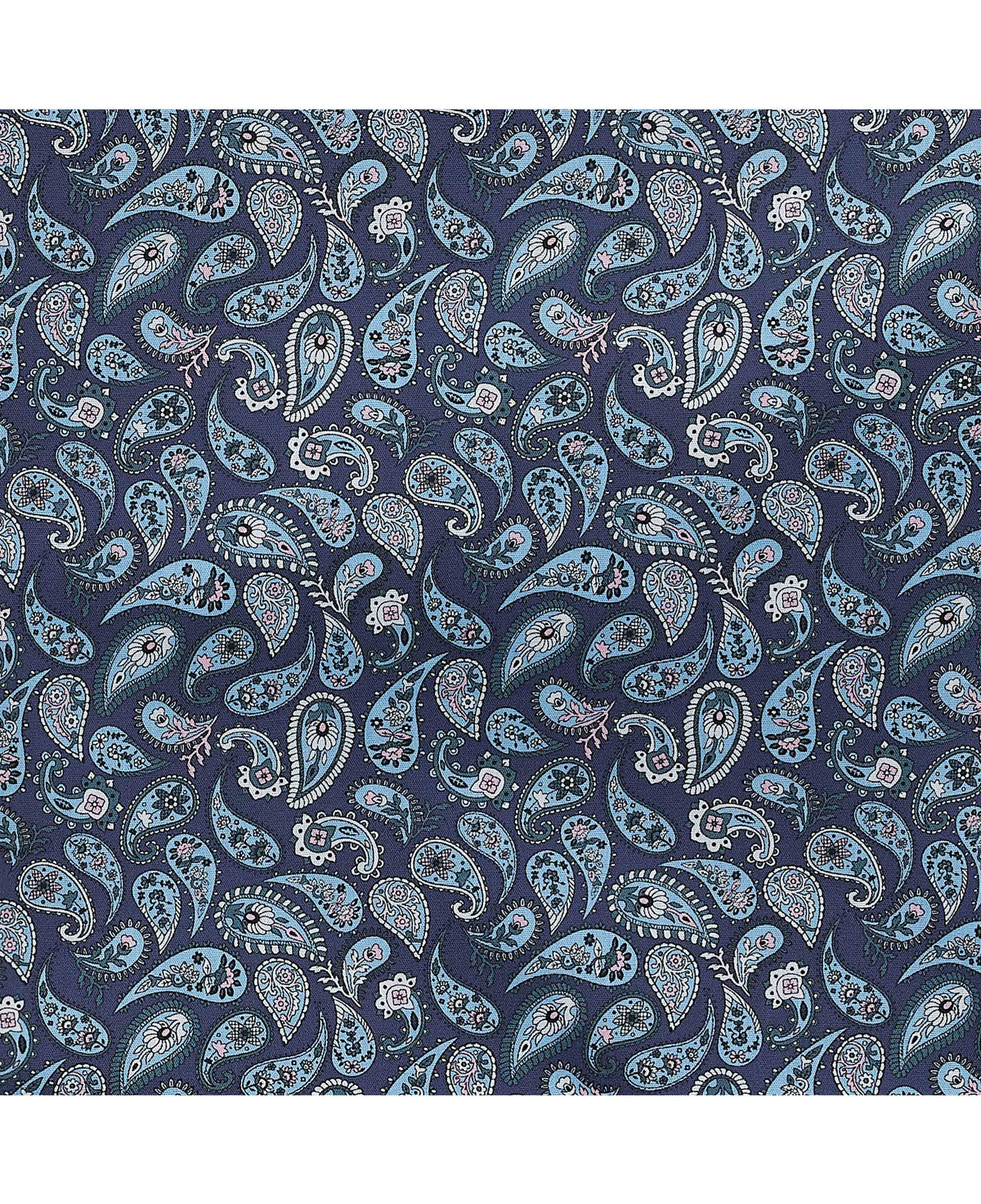 Men's Blue Cotton Paisley Lounge Pants fabric detail