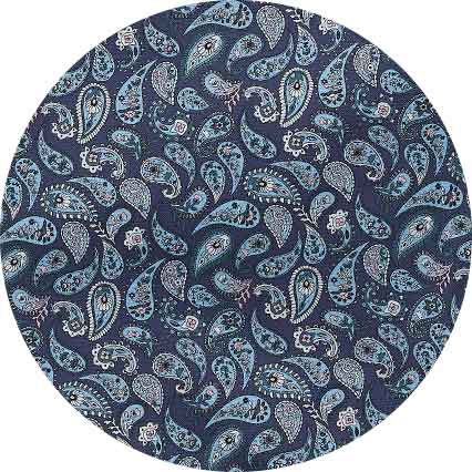 Men's Blue Cotton Paisley Lounge Shorts fabric swatch