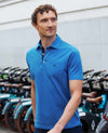 Blue Cotton Pique Short Sleeve Polo Shirt