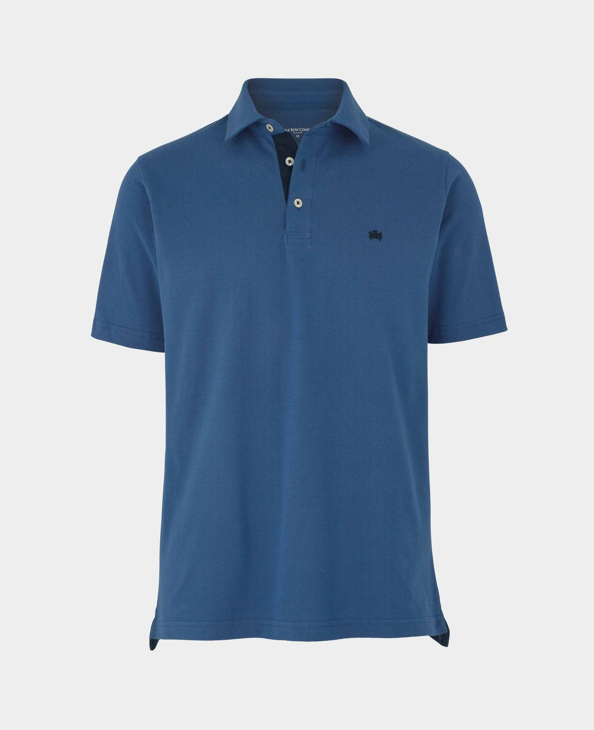 Blue Cotton Pique Short Sleeve Polo Shirt