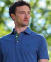 Blue Cotton Pique Short Sleeve Polo Shirt