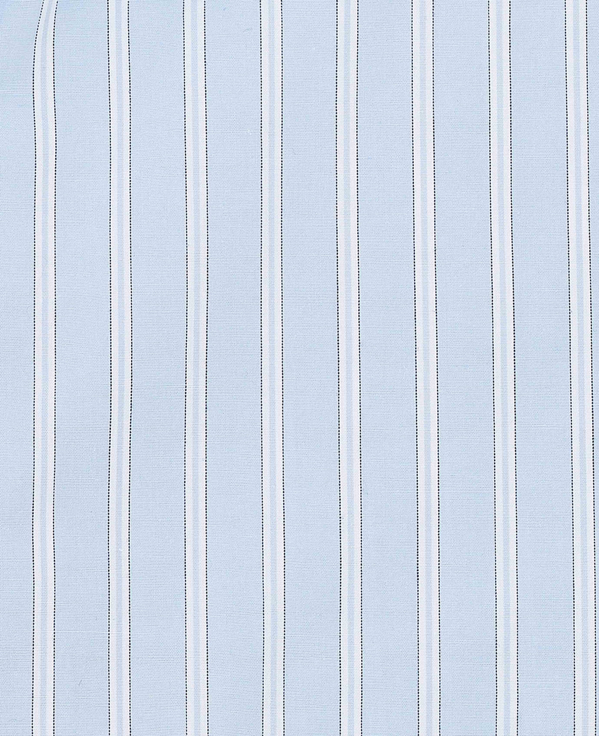 Men's Blue Cotton Poplin Classic Fit Stripe Smart Casual Shirt fabric detail