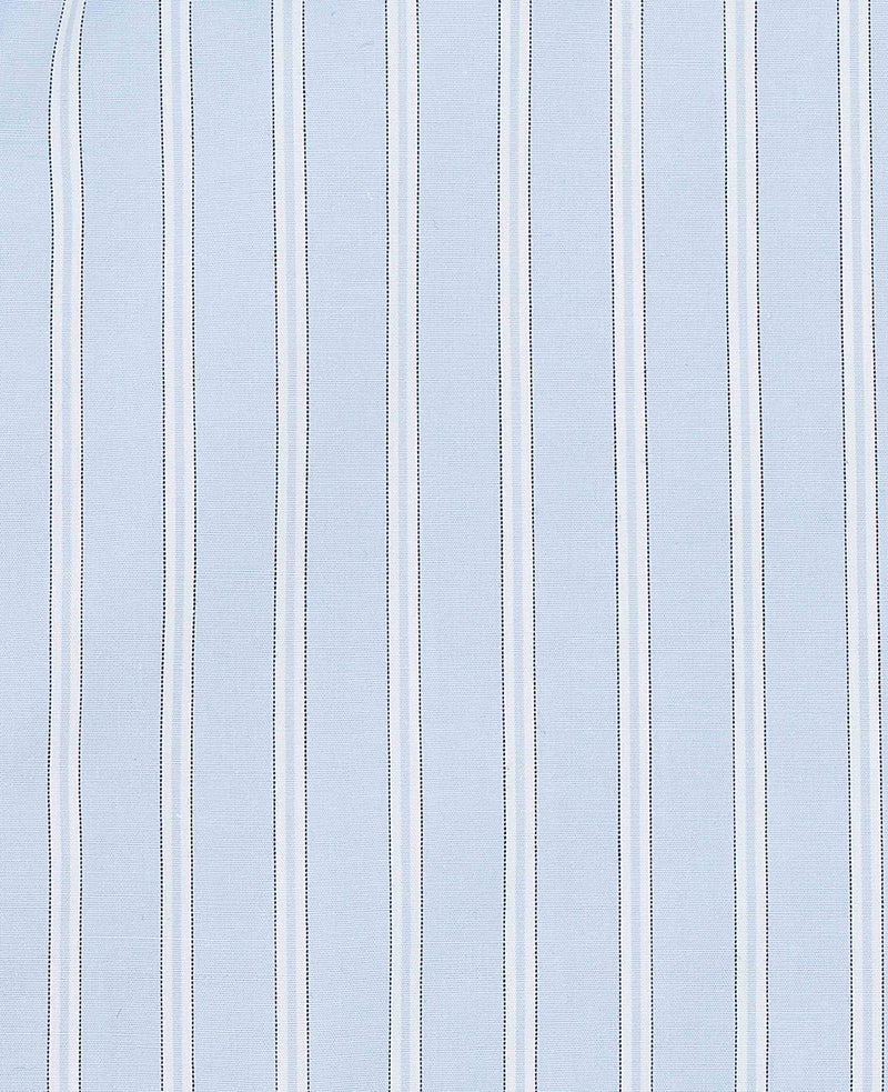 Blue Cotton Poplin Classic Fit Stripe Button-Down Smart Casual Shirt