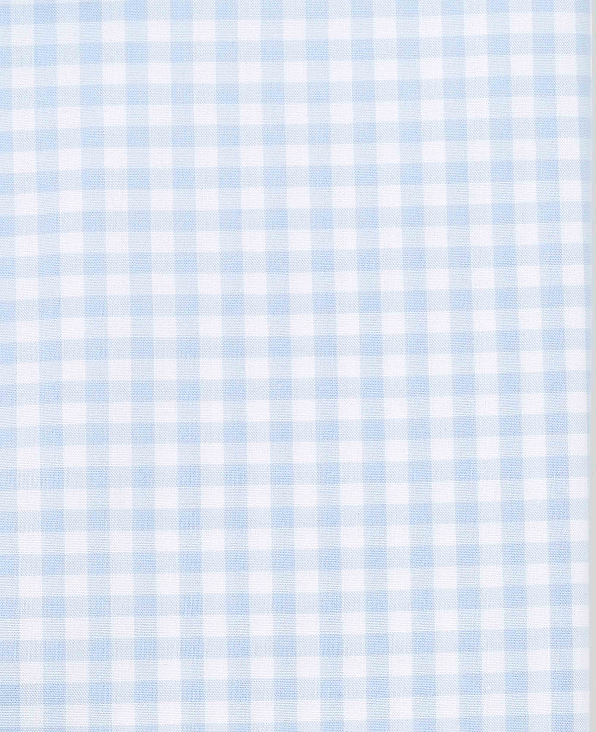 Men's Blue Cotton Poplin Gingham Check Slim Fit Formal Shirt With Single Cuffs fabric detail
