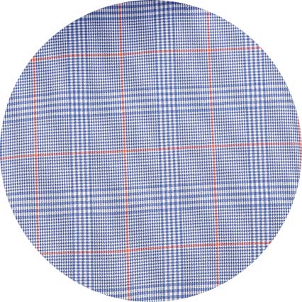 blue cotton prince of wales check classic fit formal shirt double cuff 1501nvo No Tie swatches