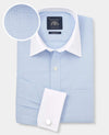 Blue Cotton Prince of Wales Check Classic Fit Winchester Formal Shirt - Double Cuff