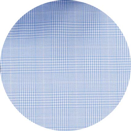 blue cotton prince of wales check slim fit formal shirt single cuff 1500blu No Tie swatches