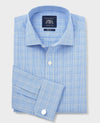 Blue Cotton Prince of Wales Check Slim Fit Formal Shirt - Double Cuff