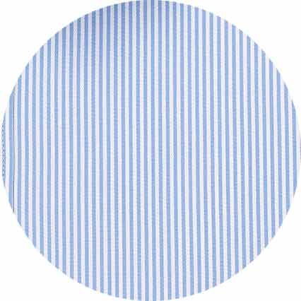 Men's Blue Cotton Twill Classic Fit Striped Formal Shirt fabric swatch