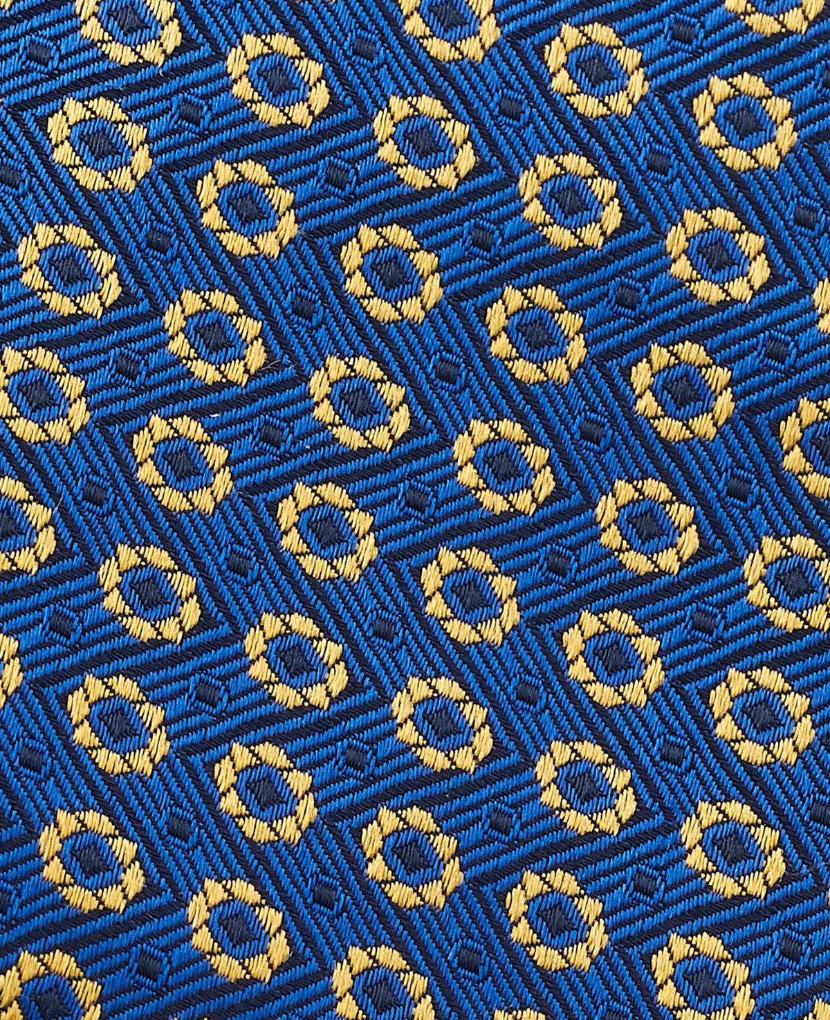 Men's Blue Foulard Silk Tie fabric detail