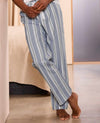 Blue Green Cotton Striped Lounge Pants