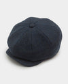 Blue Herringbone Baker Boy Hat