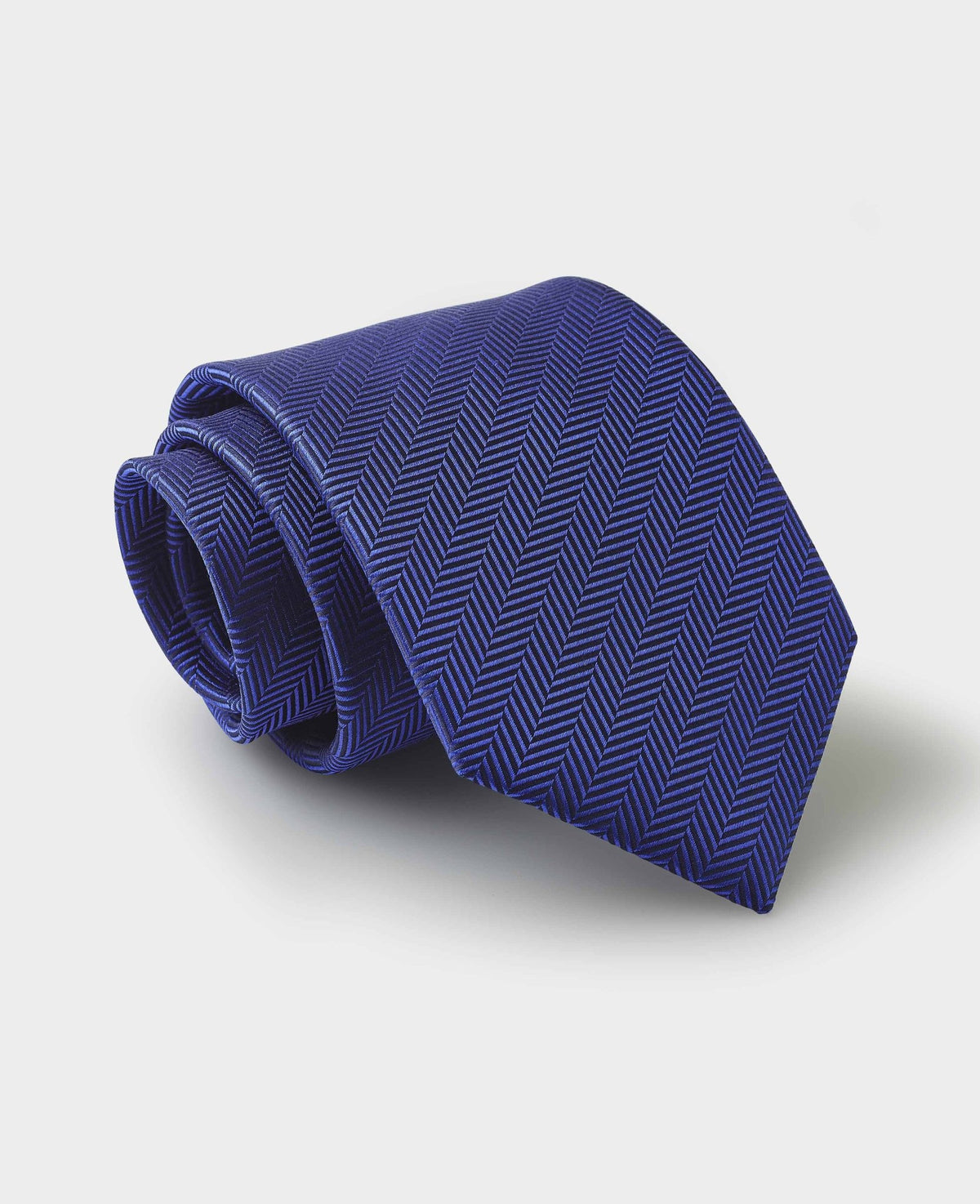 Blue Herringbone Silk Tie in Gift Box