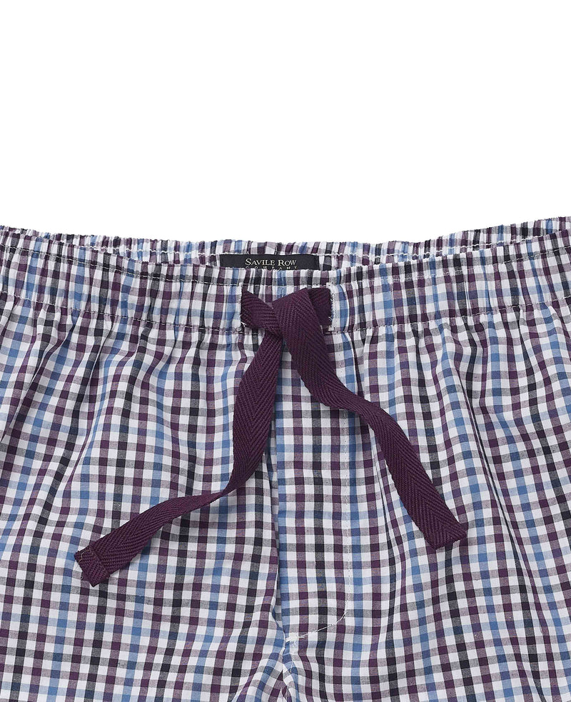 blue multi check brushed cotton lounge shorts mls1156bln detail