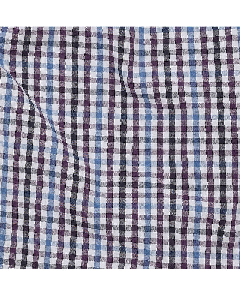 blue multi check brushed cotton lounge shorts mls1156bln fabric detail