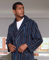 Blue Multi Stripe Super Soft Fleece Dressing Gown