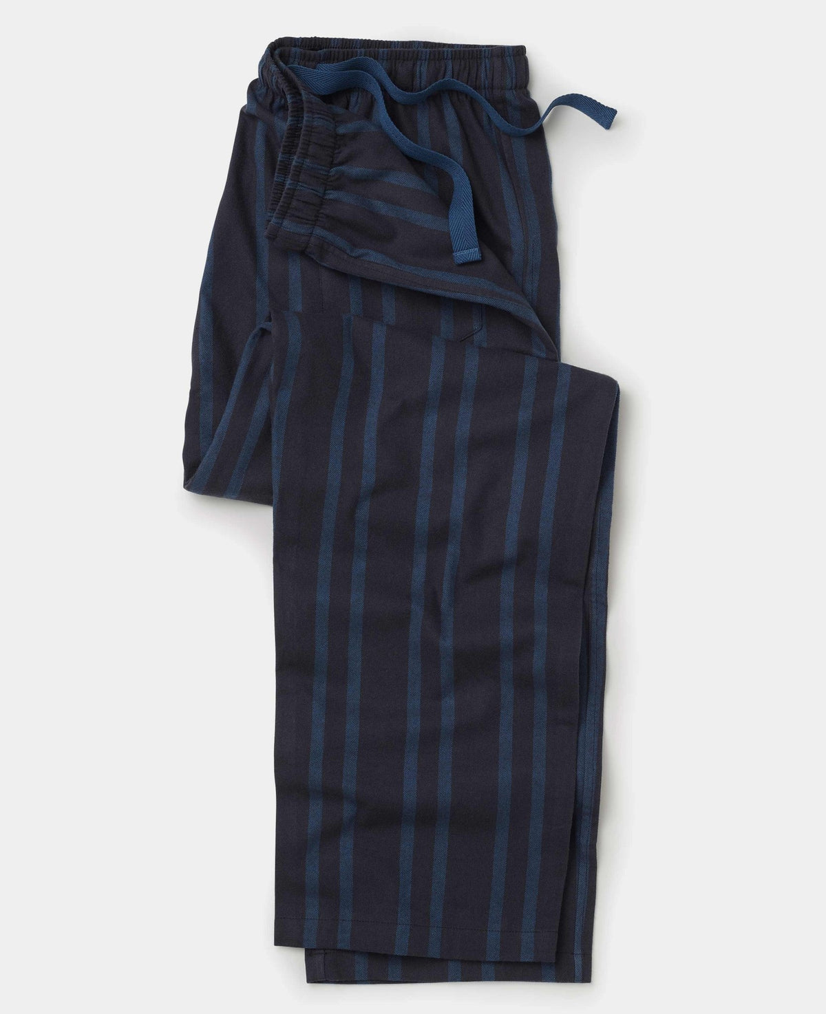 Blue Navy Brushed Cotton Twill Stripe Lounge Pants