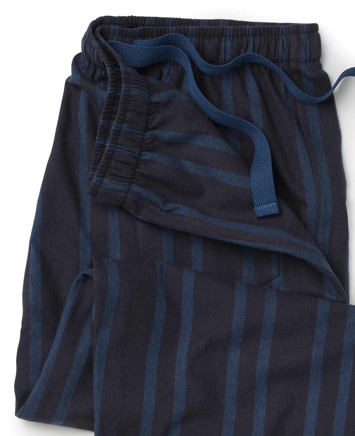 Blue Navy Brushed Cotton Twill Stripe Lounge Pants