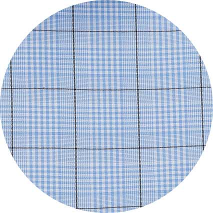 Blue Navy Prince Of Wales Check Classic Fit Formal Shirt - Single Cuff