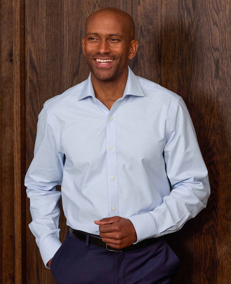 Blue Pinpoint Cotton Classic Fit Formal Shirt
