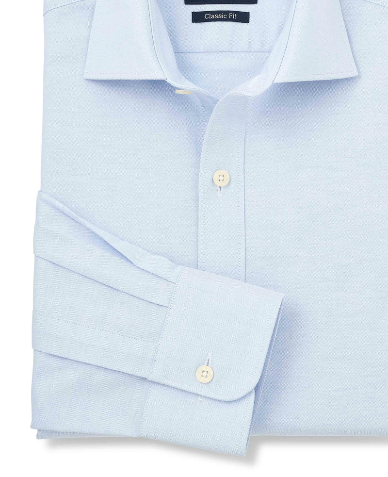 Blue Pinpoint Cotton Classic Fit Formal Shirt - Single Cuff