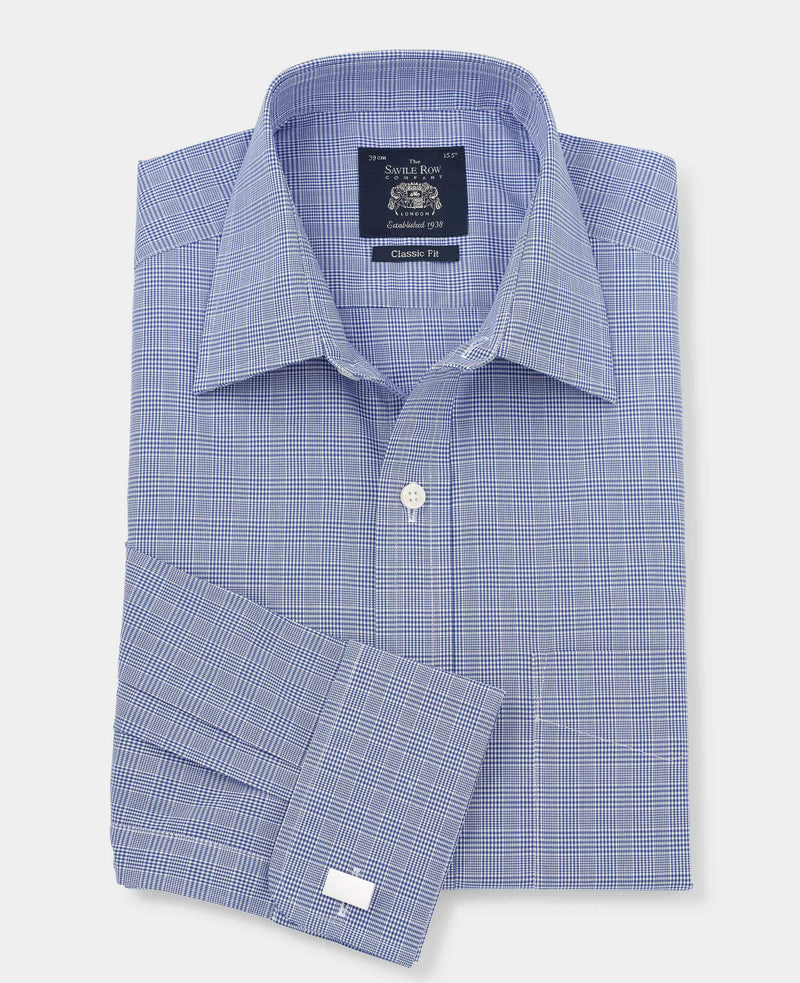 Men's Classic Fit Shirt In Blue POW Check