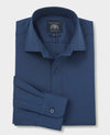 Blue Stretch Textured Cotton Slim Fit Formal Shirt - Single Cuff