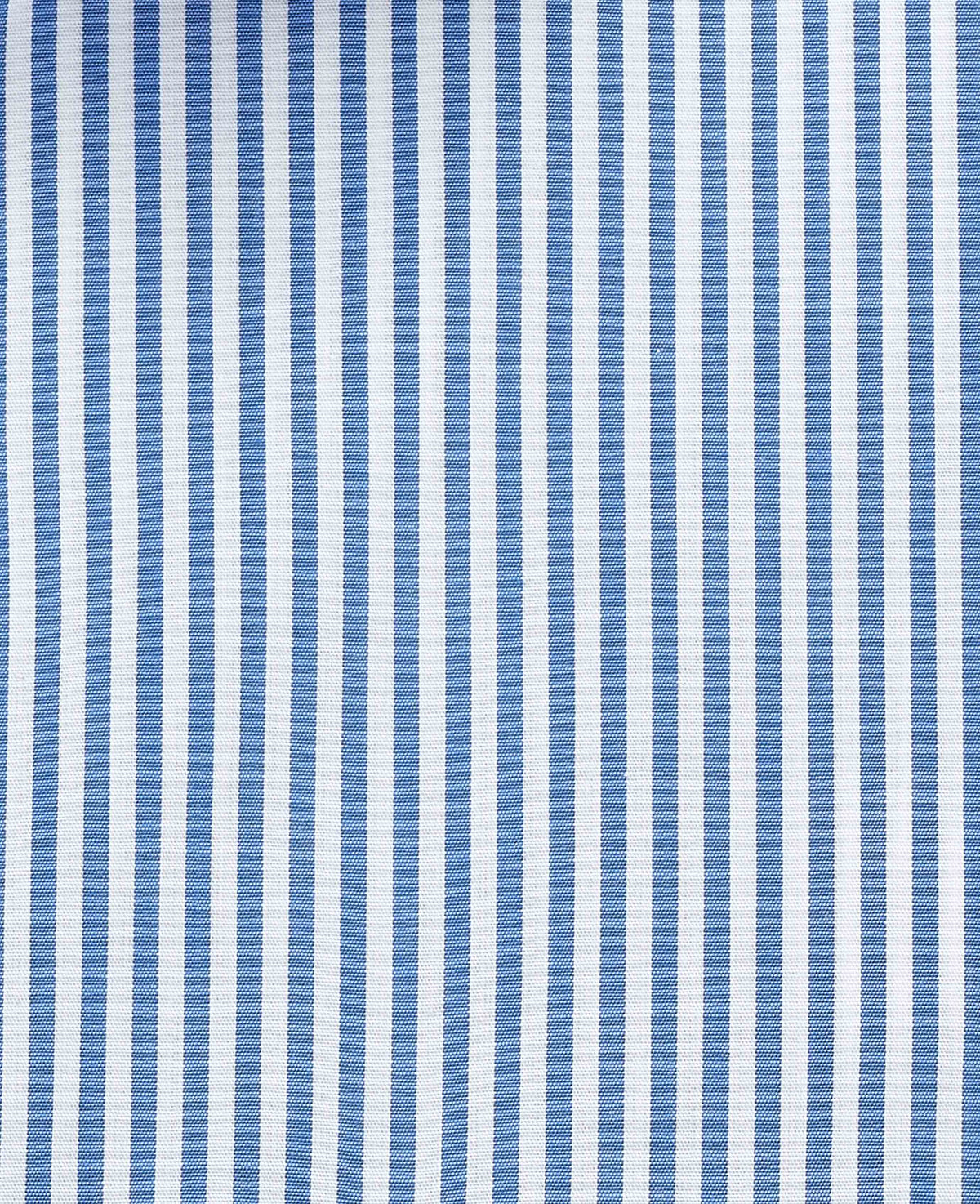 Blue Stripe Cotton Poplin Classic Fit Formal Shirt - Double Cuff