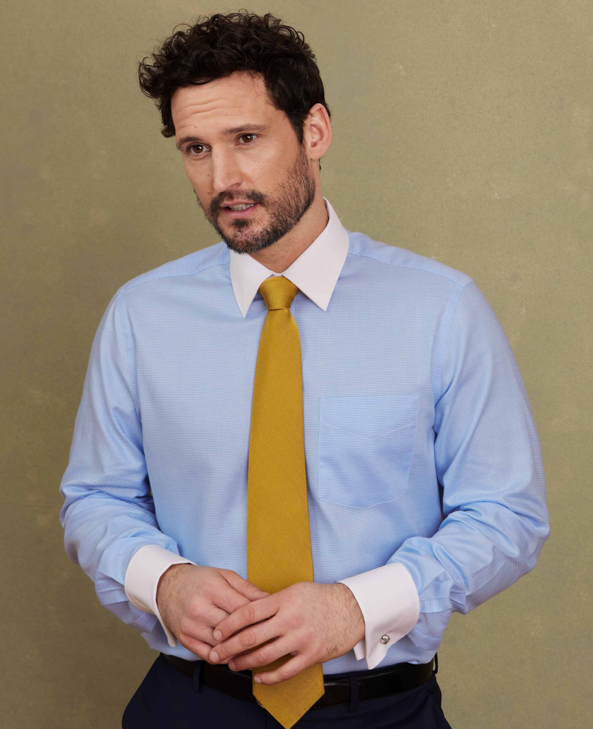 men's winchester dress shirts Men's Charles Tyrwhitt Non-Iron Stretch Poplin Stripe Winchester Dress Shirt