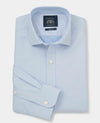 Blue Twill Slim Fit Smart Casual Shirt - Single Cuff