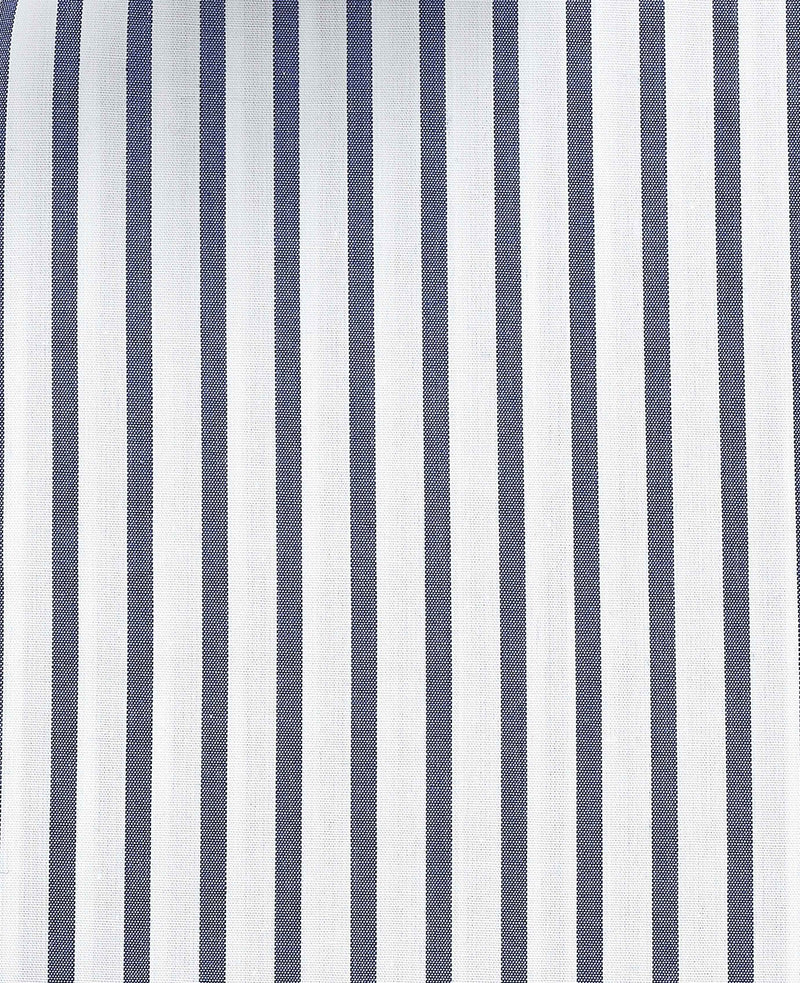 Blue White Cotton Poplin Stripe Slim Fit Formal Shirt - Single Cuff