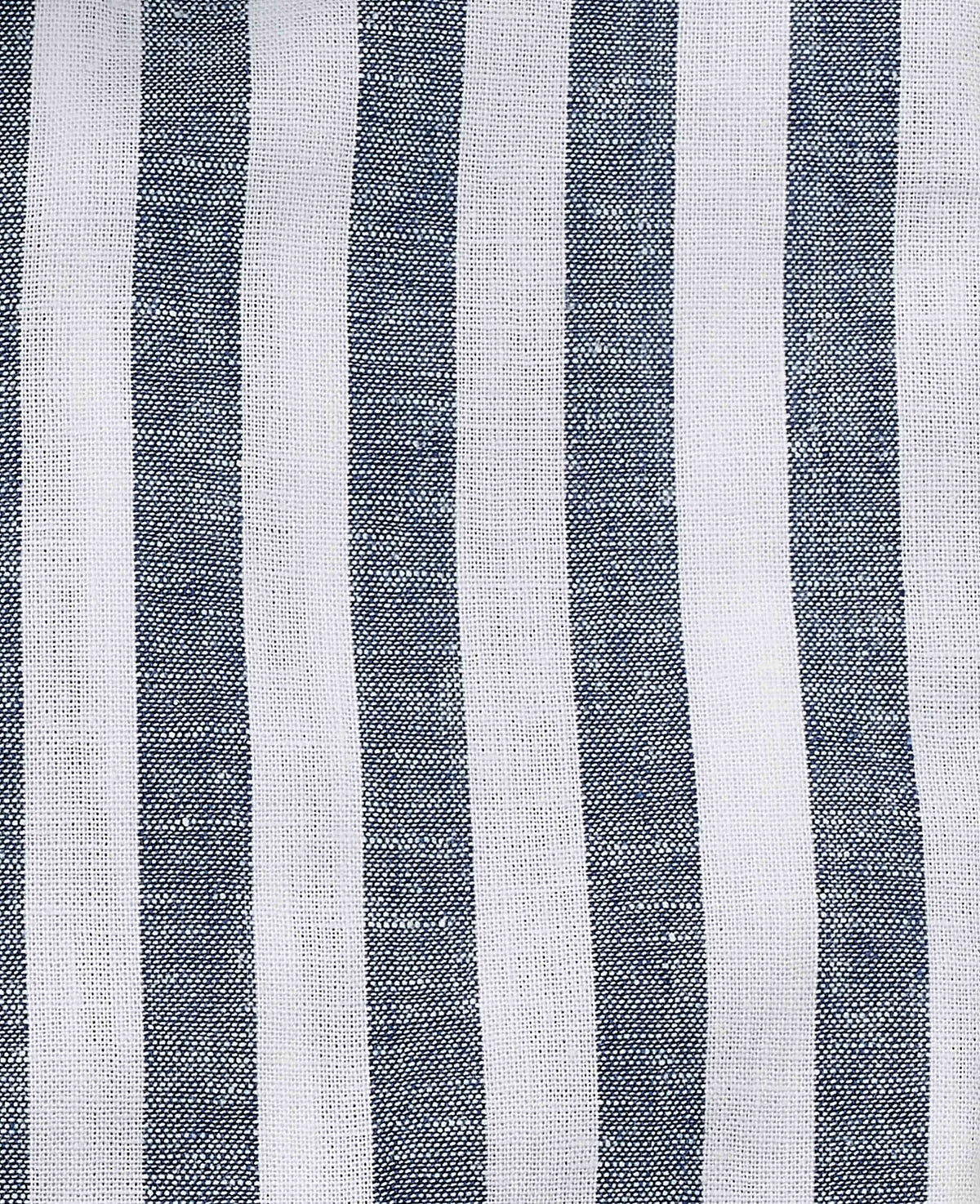 Men's Blue White Linen Cotton Random Stripe Classic Fit Casual Shirt fabric detail