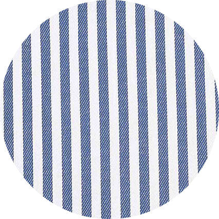 Men's Blue White Stretch Cotton Slim Fit Striped Smart Casual Shirt fabric swatch