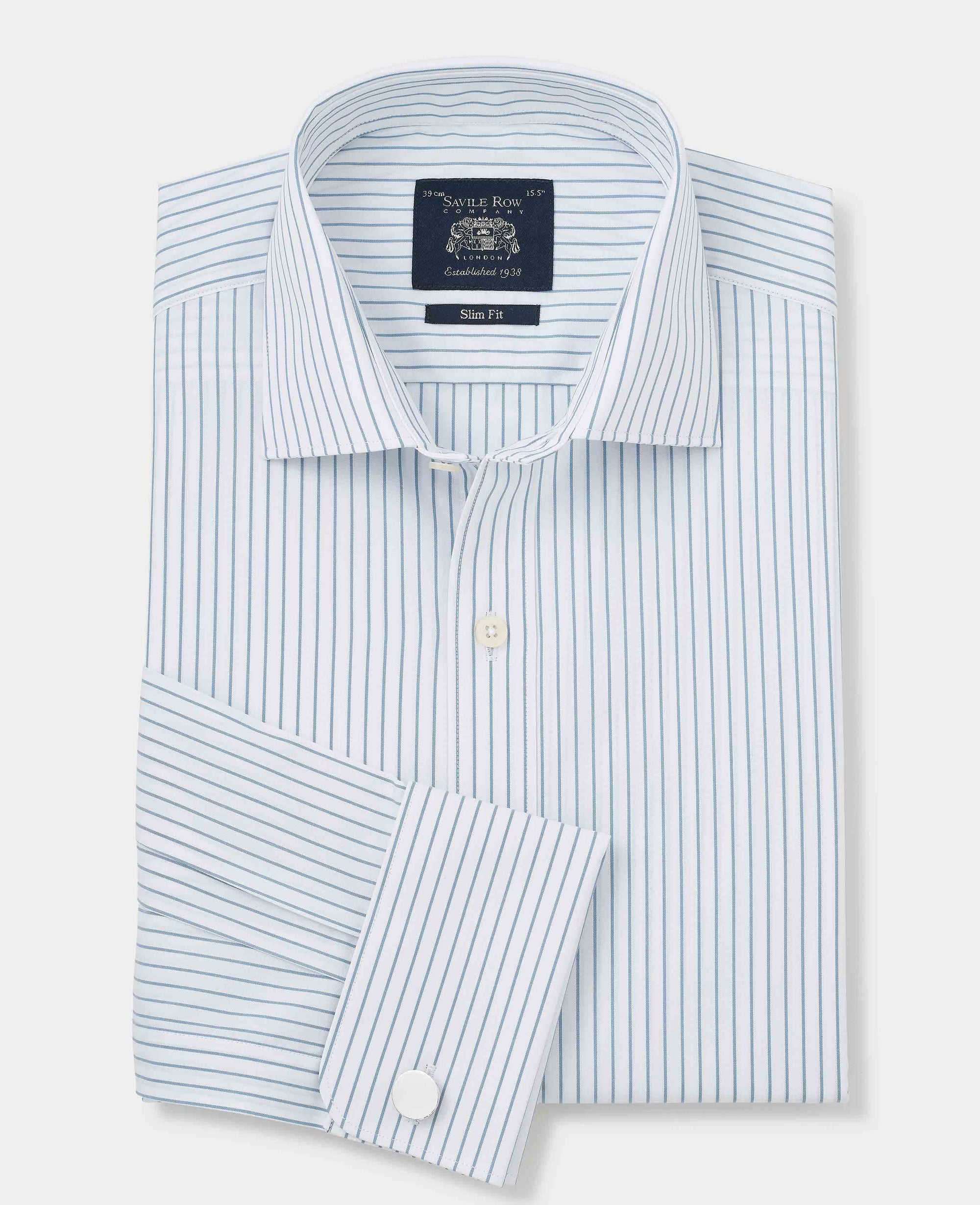 slim fit luxury cotton double cuff dress shirt Luxury Shirt' in Champagne with French Cuff - Slim Fit